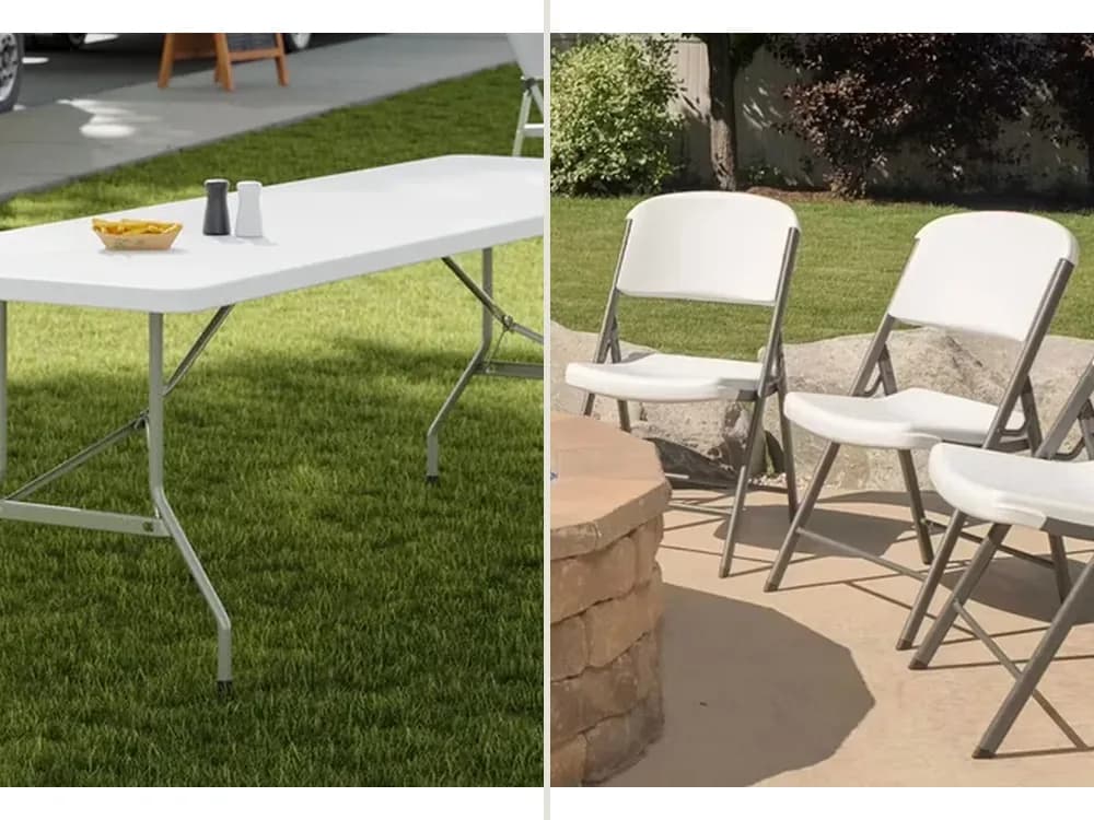 Tables & Chairs: 6 ft Folding Table, Folding Chairs, Set of 10